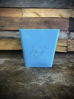 Waste Basket Horse Turquoise